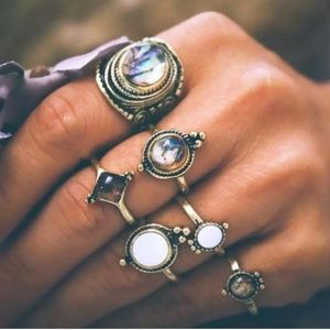 Vintage Bohemian Style Knuckle Rings Set